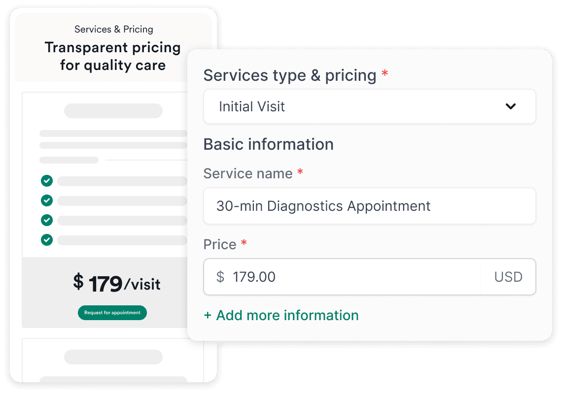 Simplified service offered and pricing
                management