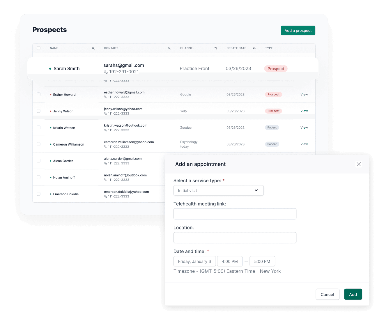 Manage all patient appointment scheduling in one place